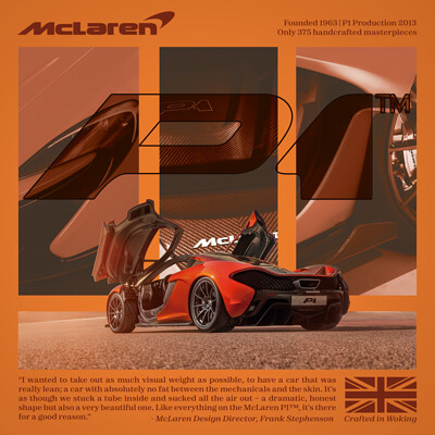 McLaren P1 3D render by Pablo Fdez